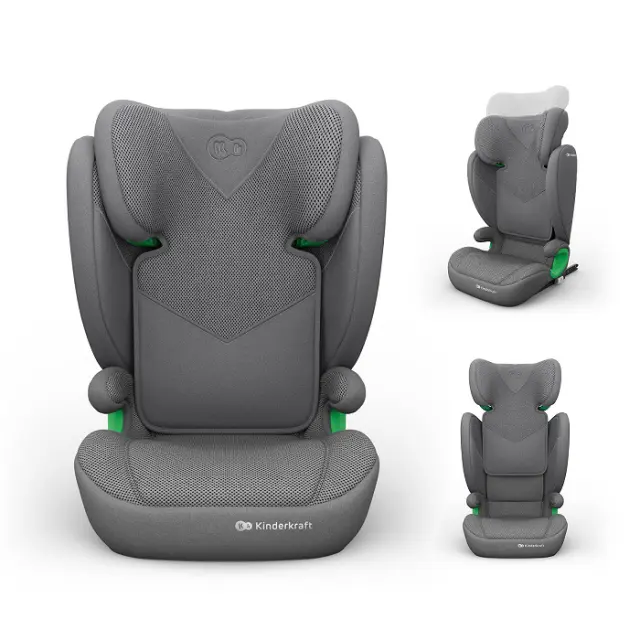 Kinderkraft Junior Fix 2 Plus i-Size Παιδικό Κάθισμα Αυτοκινήτου 100-150cm ISOFIX Grey