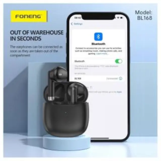 True Wireless Ακουστικά Bluetooth Foneng BL168 Λευκό N70247 2