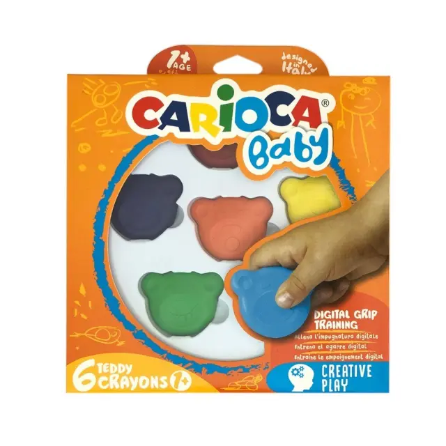 Κηρομπογιές Carioca Teddy Baby Σετ 6 Χρωμάτων 42956
