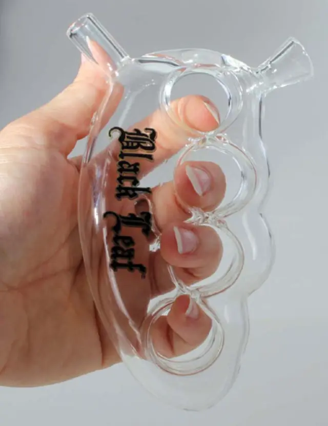 Νερόπιπα Black Leaf Γυάλινη «Knuckle Duster Pure» - 13x7cm 2