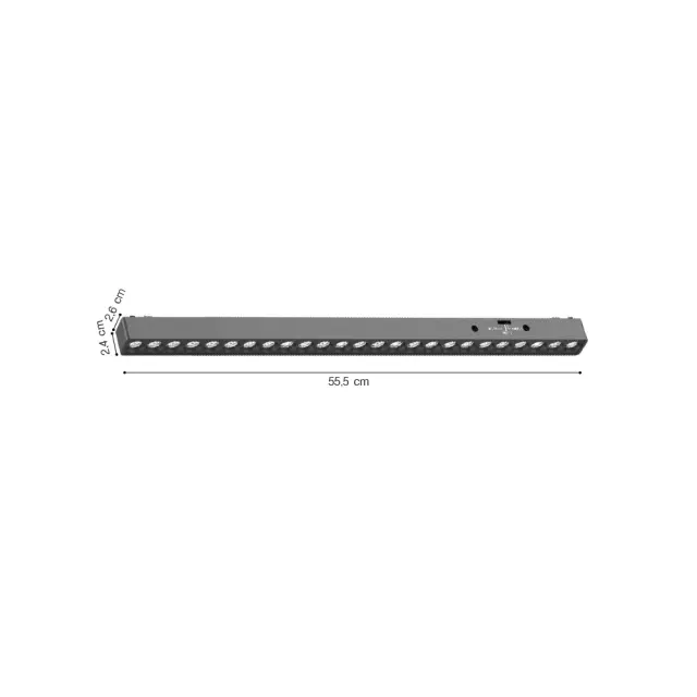 Inlight Φωτιστικό LED 25W 3CCT για Ultra-Thin μαγνητική ράγα σε μαύρη απόχρωση D:55,5X2,6X2,4cm (TMU0030-Black) 2