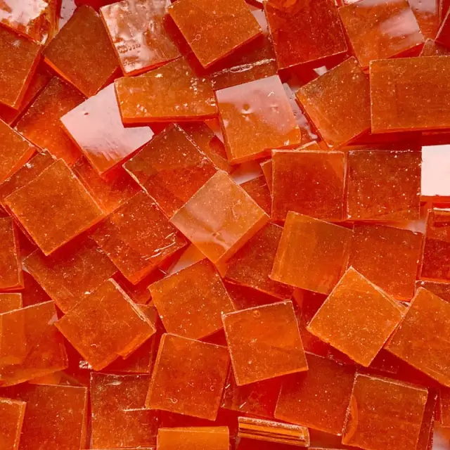 Γυάλινη Ψηφίδα Tiffany Glass 10x10mm - T050 Orange - 200gr