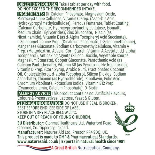 Natures Aid Complete Multi-Vitamins & Minerals 2