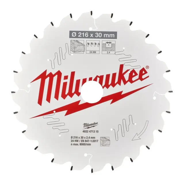 Milwaukee 4932471315 - Δίσκος Κοπής Ξύλου S216X30/24z 2