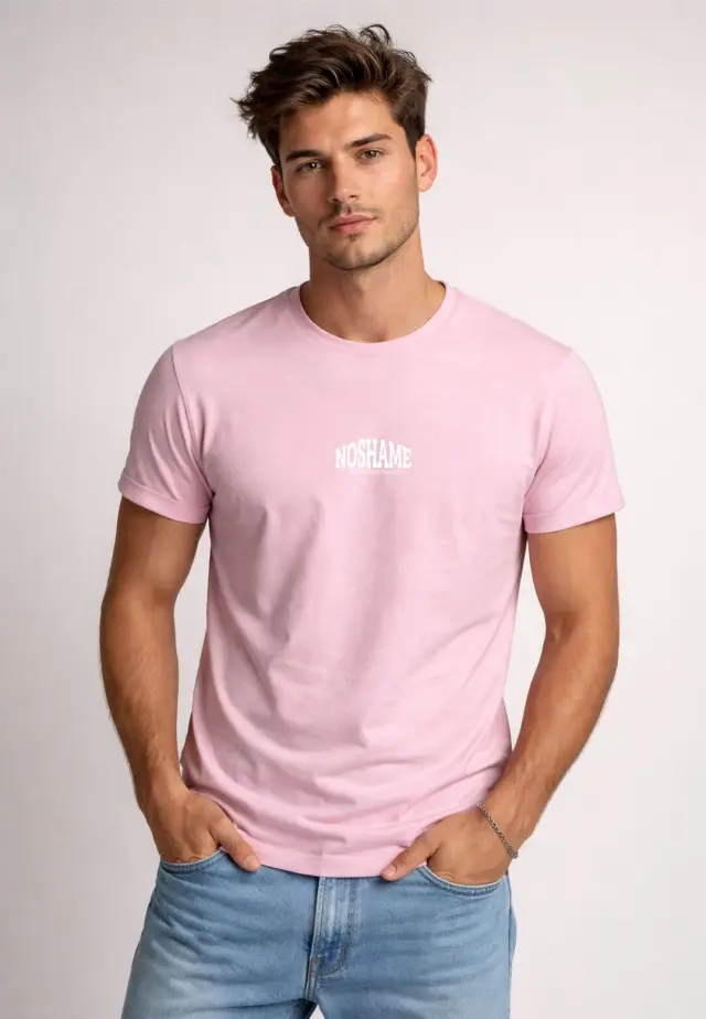 T-shirt Noshame® Ροζ με τύπωμα - 152670 - XXL
