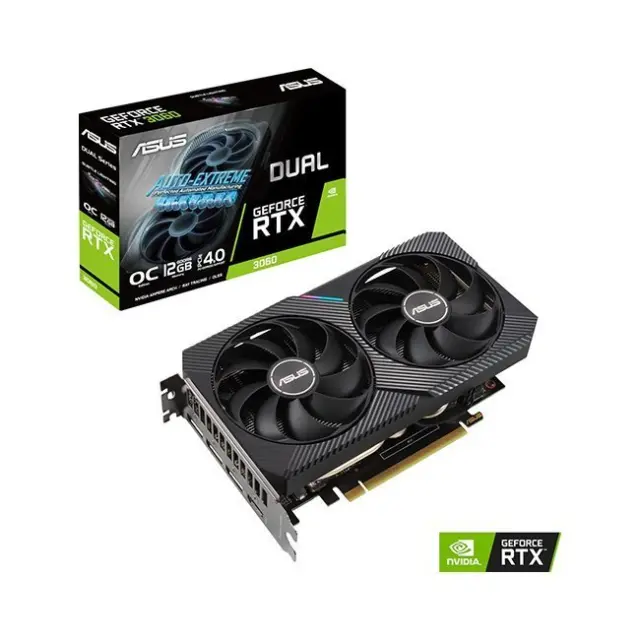 ASUS Κάρτα Γραφικών RTX 3060 Dual OC V2 12GB LHR GDDR6 (90YV0GB2-M0NA10)