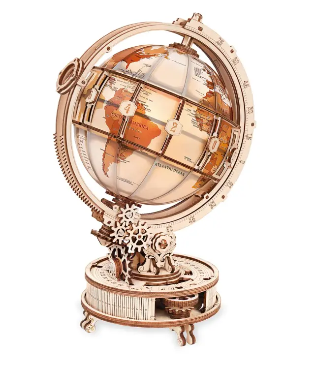 Robotime ROKR Luminous Globe 3D Ξύλινο Puzzle Υδρόγειος με Φωτισμό 185 τεμ. ST003D