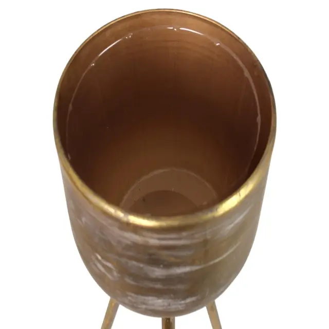 Κασπώ Χρυσό Μέταλλο 26.5x26.5x101cm Σετ 2Τμχ 3