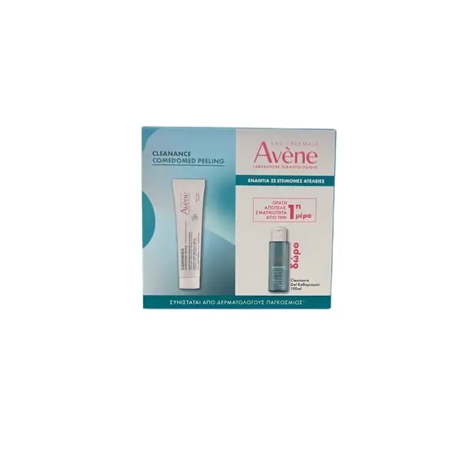 Avene Promo Cleanance με Comedomed Peeling Κρέμα κατά των Ατελειών σε Έξαρση με Comedoclastin™ για Δέρμα με Τάση Ακμής, 40ml & Δώρο Cleanance Gel Tζελ Καθαρισμού Προσώπου & Σώματος για Μικτή, Λιπαρή ή με Τάση Ακμής Επιδερμίδα, 100ml, 1σετ