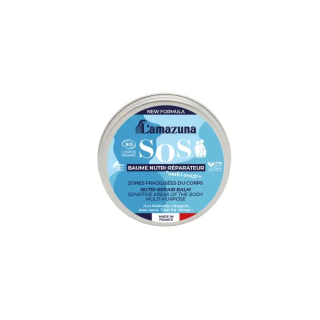 Lamazuna SOS Nutri-Repair Balm – βιολογικό θρεπτικό balm επανόρθωσης για ξηρή & ευαίσθητη επιδερμίδα ,40ml