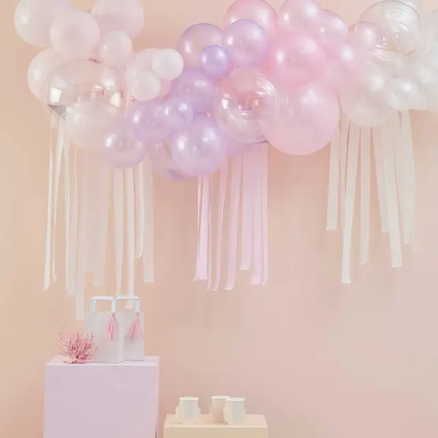 Κιτ με Μπαλόνια για Αψίδα DIY Pastel - Pearl & Ivory