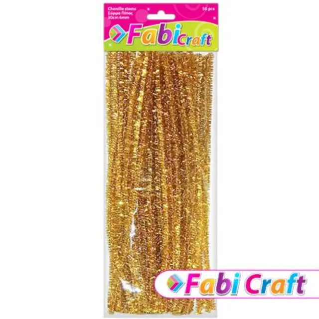 Σύρμα Πίπας Μεταλλιζέ Fabi 0.6x30cm 50τεμ Χρυσό