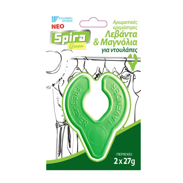 SPIRA GREEN Αρωματικές Κρεμάστρες για Ντουλάπα με Λεβάντα + Μανώλια 2ΤΕΜ