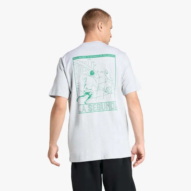 adidas Sportswear Men's Real Madrid Heritage Heavy Cotton Tee Γκρι Ανοιχτό JZ7036 (adidas Sportswear) 2