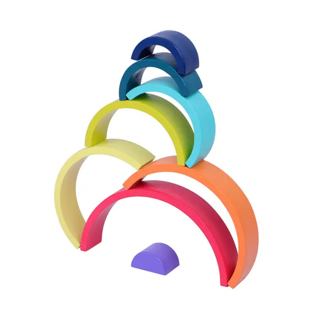 Ξύλινο παζλ ουράνιο τόξο Color Burst Mi Toys # MT7639 3