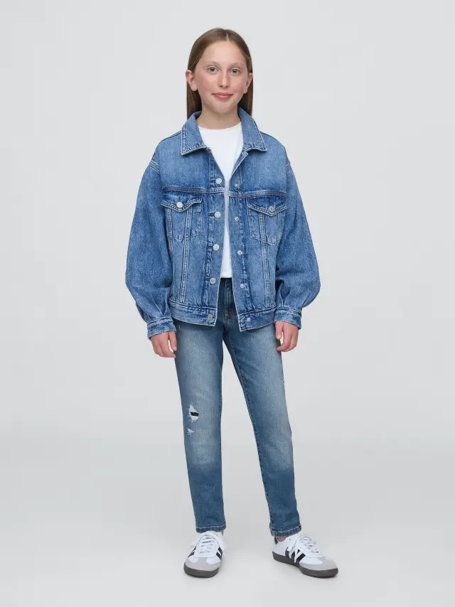 Μπλε Παιδικό Super Skinny Destructed Τζιν Washwell™ Medium wash