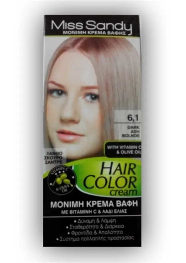 Miss Sandy Hair Color Cream 6/1 Ξανθό Σκούρο Σαντρε 60ml