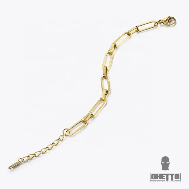 Ghetto Gold Color Plated Stainless Steel Link Chain Bracelet 3