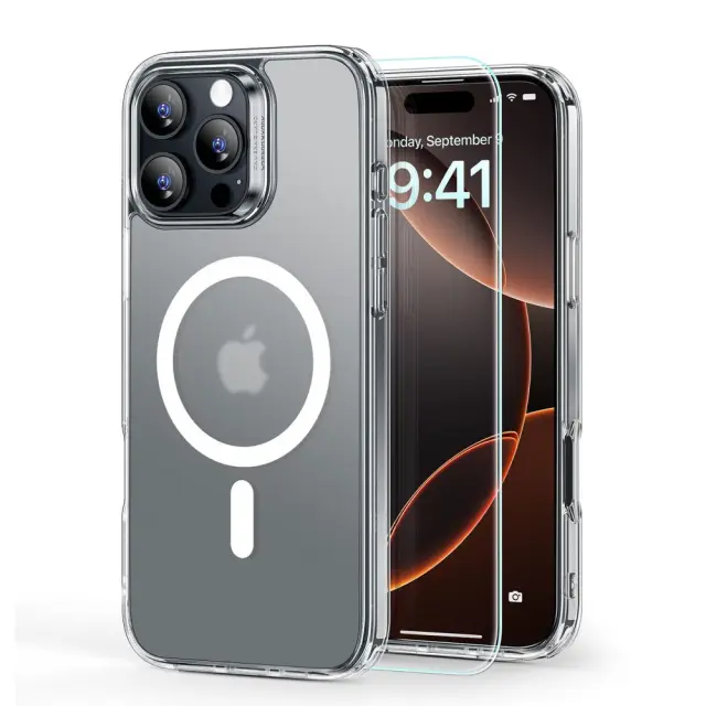 Esr Classic Hybrid Halolock Magsafe & Tempered Glass iPhone 16 Pro - Frosted Clear