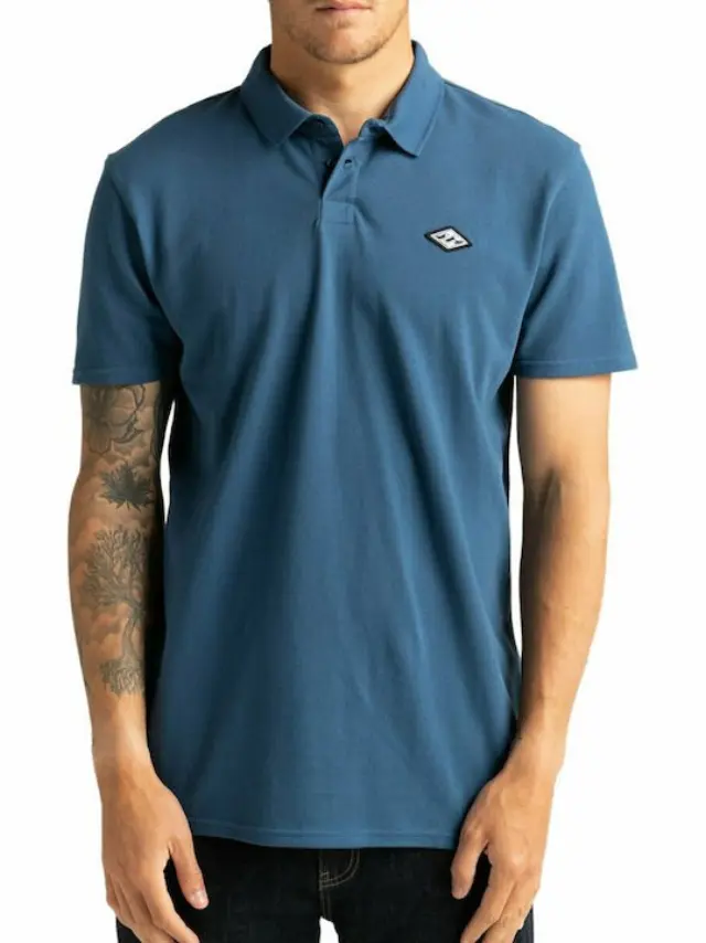 BILLABONG SKOOLED POLO PIQUE BLUE