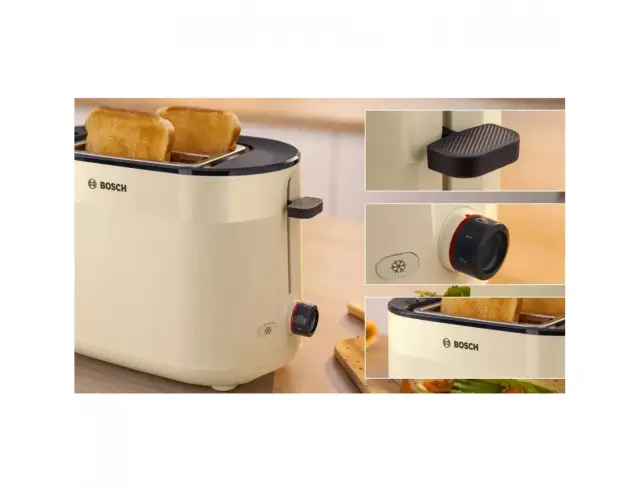 Compact Φρυγανιέρα Bosch MyMoment TAT2M123 με ισχύ 950W και χωρητικότητα 2 φέτες ψωμιού - Beige TAT2M127 3
