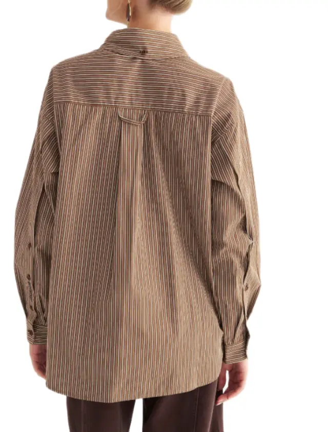 Attrattivo γυναικείο πουκάμισο ριγέ oversized 9923840-1 2
