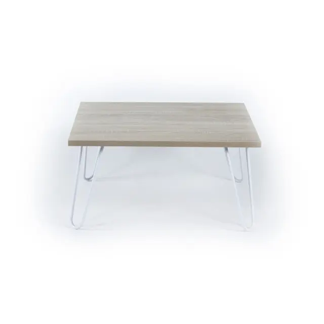 Τραπεζάκι Σαλονιού ILLIA Δρυς/Λευκό 60x60x29cm 3