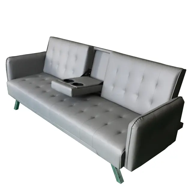 Καναπές Κρεβάτι Τριθέσιος MARFA Γκρι PU 188x82x80cm 2