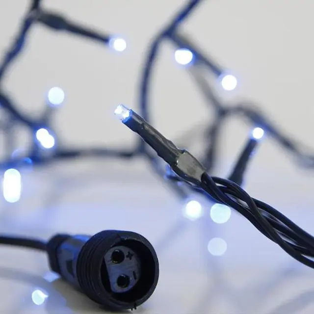 100 LED Με Επέκταση Ως 3 Μετασχηματιστή Προέκταση 300cm Πράσινο Καλώδιο Μπλε Φως IP44
