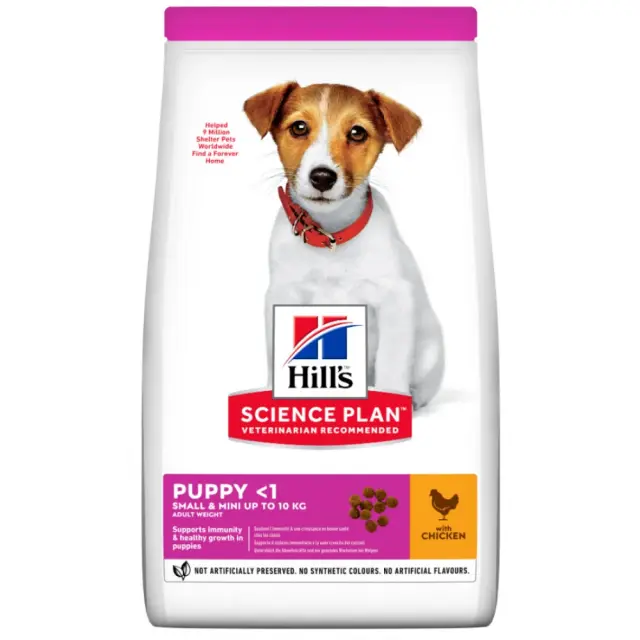 Hill's Science Plan Puppy Small & Mini για Σκύλους με Κοτόπουλο 6kg (4kg + 2kg Δώρο)