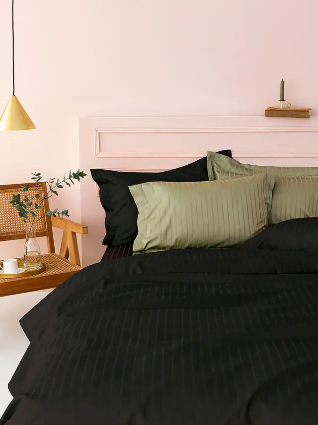 Σεντόνι 240Χ270 Υπέρδιπλο Χωρίς Λάστιχο Cotton Palamaiki Sateen Riga - Black