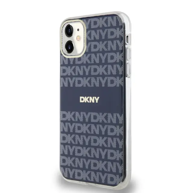 DKNY PC/TPU Repeat Pattern Tonal Stripe Magsafe Case for iPhone 11 Blue 3