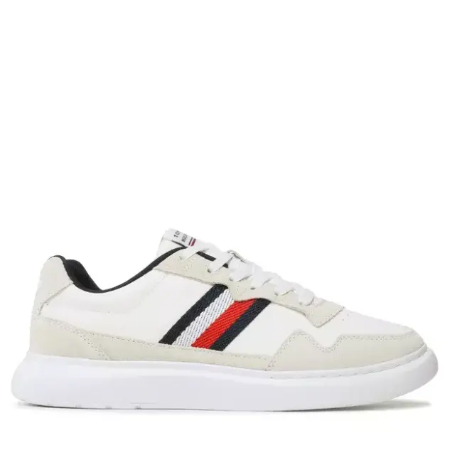 Tommy Hilfiger - Lightweight Leather Mix Cup Ανδρικά Sneakers FM0FM04427-YBS Λευκό - 42