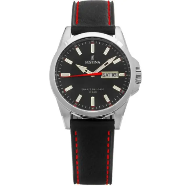 Festina Men's Watch Black Leather Strap F20358/4