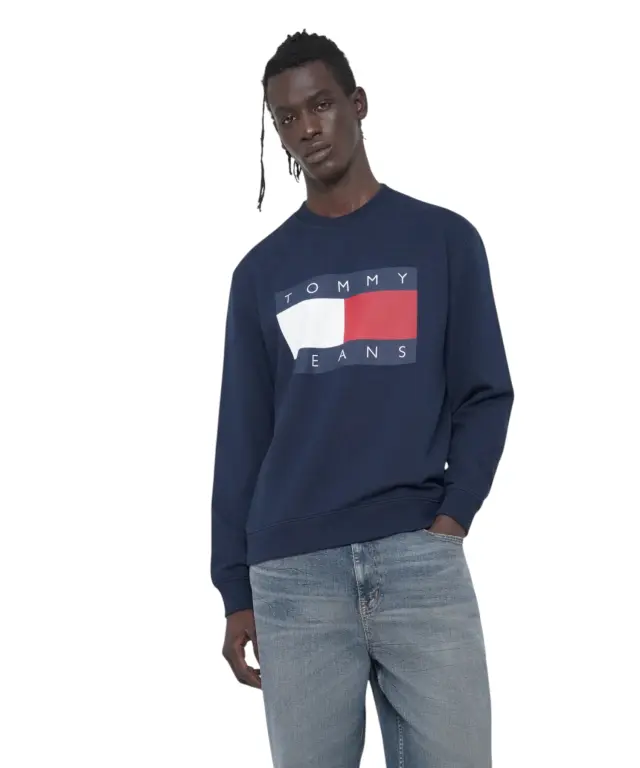 Tommy Hilfiger - Ανδρικό Φούτερ Big Flag Regular Fit DM0DM22643-0GY Μπλε 2