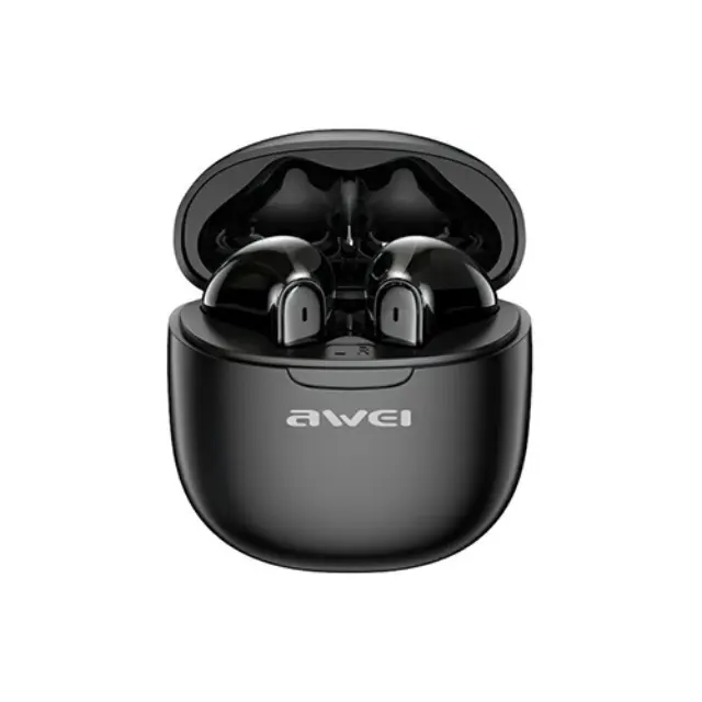 Awei T68 Earbud Bluetooth Handsfree Ακουστικά με Θήκη Φόρτισης Μαύρα
