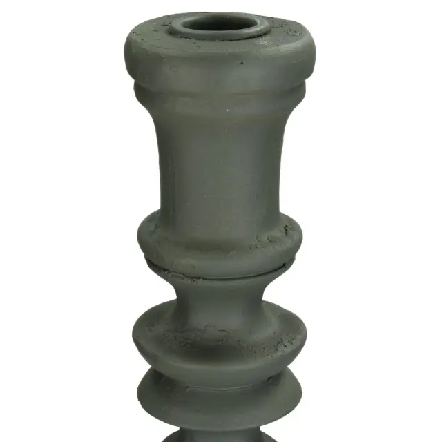 Κηροπήγιο Γκρι Polyresin 12.5x12.5x48cm 3