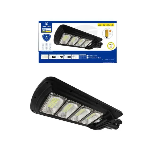Jortan Led Αδιάβροχο Ηλιακό Φωτιστικό Δρόμου 200W με Ανιχνευτή Κίνησης Και Τηλεχειριστήριο IP66 6500K - Solar Street Lamp 0274015