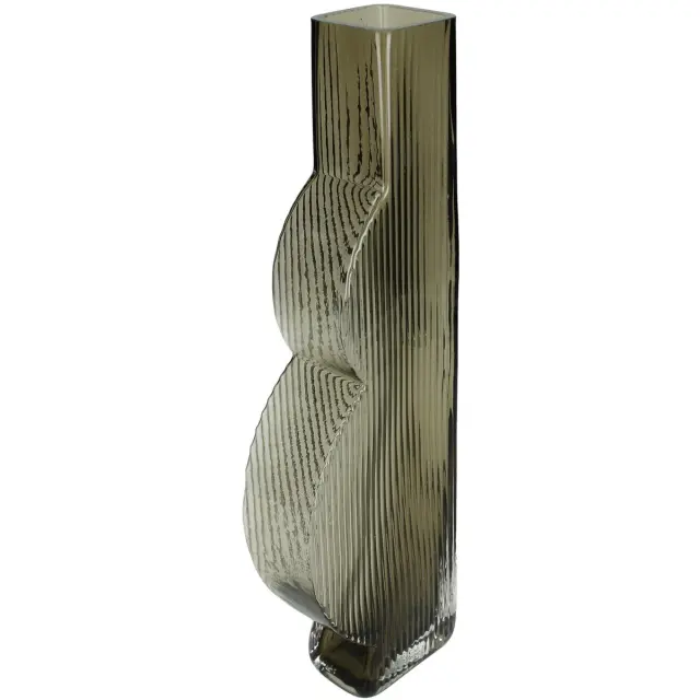 Βάζο Καφέ Γυαλί 10x5x34.5cm 2