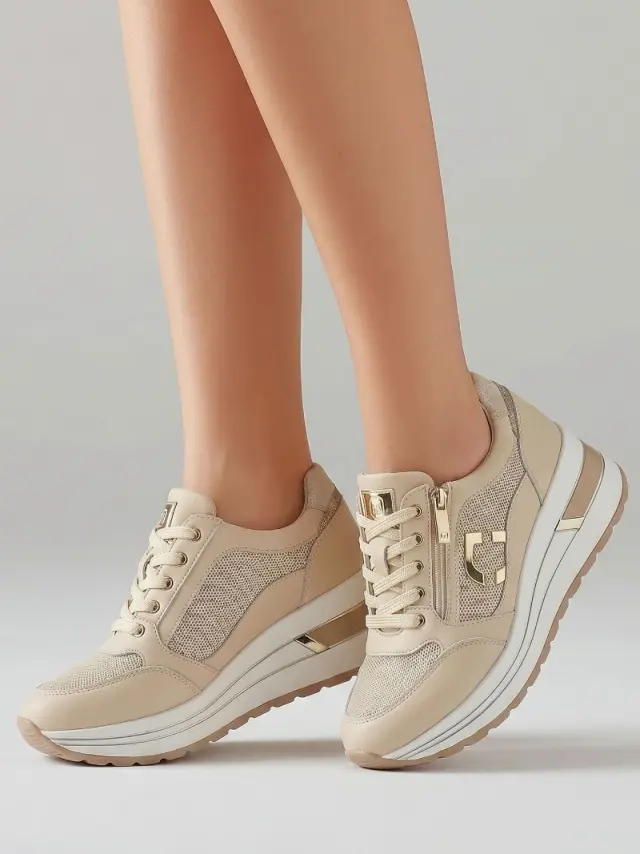 Donna Serena Sneakers Γυναικείο Δέρμα/ύφασμα Flyknit Μπεζ DSE/5111 BEIGE 2