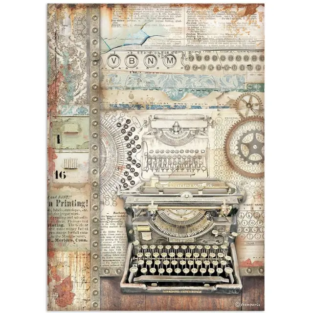 Ριζόχαρτο Stamperia 21x29cm, Lady Vagabond Lifestyle, Typing writer