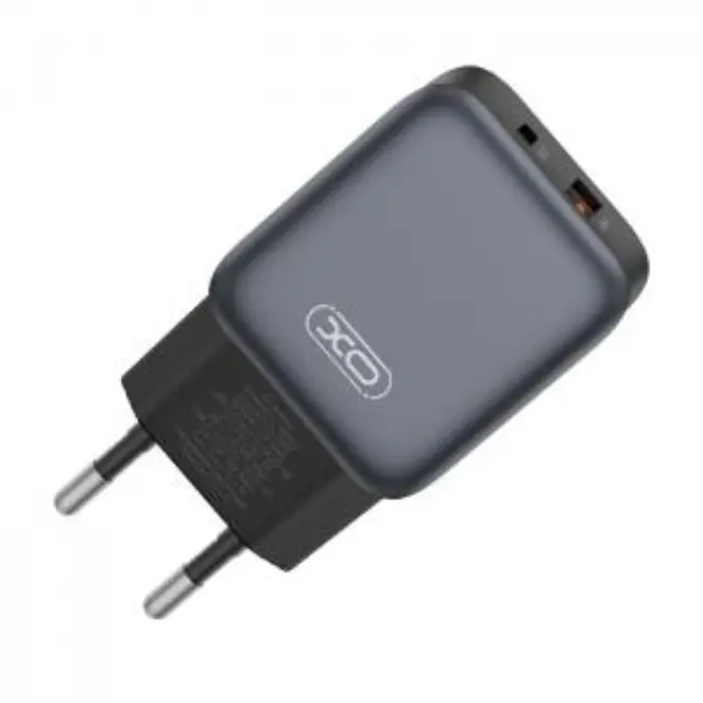 Universal φορτιστής με 2 εξόδους, 1xUSB-A & 1xUSB-C, PD30W & QC18W σε μαύρο χρώμα 2