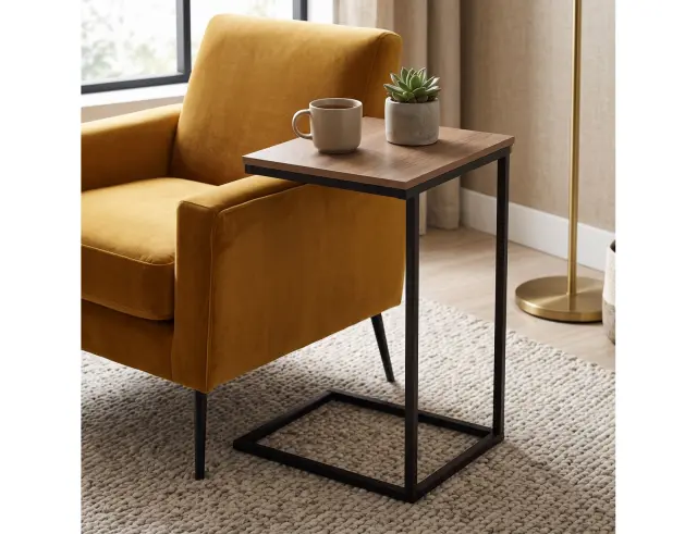 Tραπεζάκι Βοηθητικό Aliaj 5five με διαστάσεις 45x35x66.5cm - ΜDF & Μέταλλο - Aπόχρωση Καφέ 181281