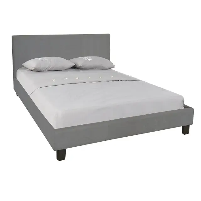 Κρεβάτι Διπλό WILTON Γκρι Ύφασμα 169x213x89cm (Στρώμα 160x200)