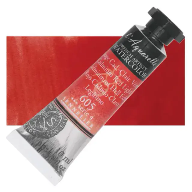 Χρώμα Ακουαρέλας Sennelier l Aquarelle Σωληνάριο 10ml - 605 Cadmium Red Light