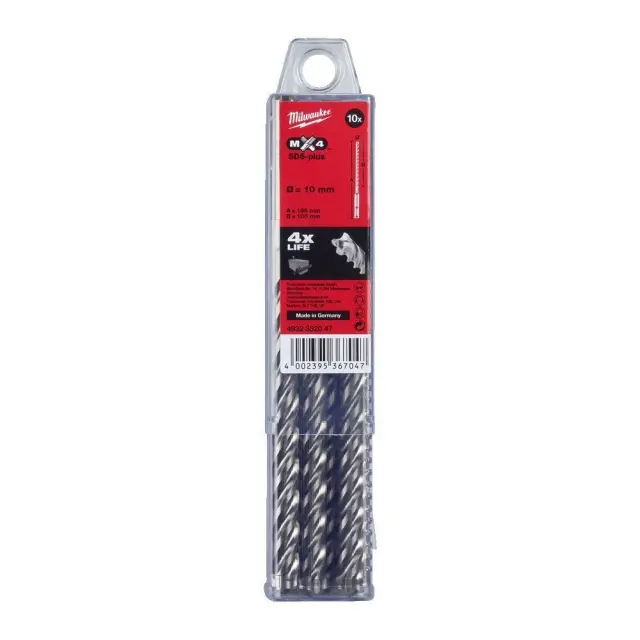 Milwaukee 4932352047 - ΤΡΥΠΑΝΙΑ SDS PLUS SET 10τμχ 10x160 4ΚΟΠΩΝ MW 3