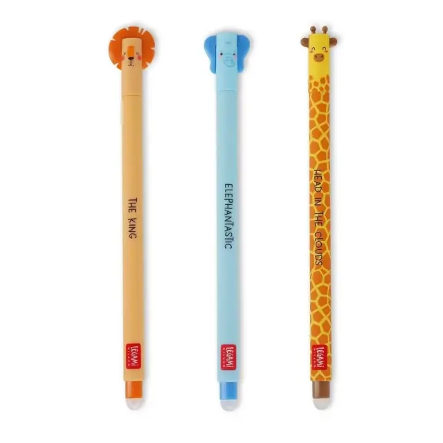 Σετ 3 στιλό gel που σβήνουν Legami Erasable Pens - Wild Savannah