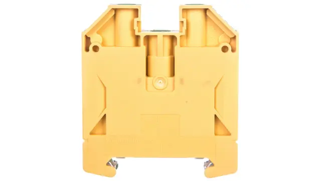 PE terminal, Screw connection, Green/yellow, 16 mm², 1000 V, Number of connections: 2, Number of levels: 1, TS 35, V-0, Wemid