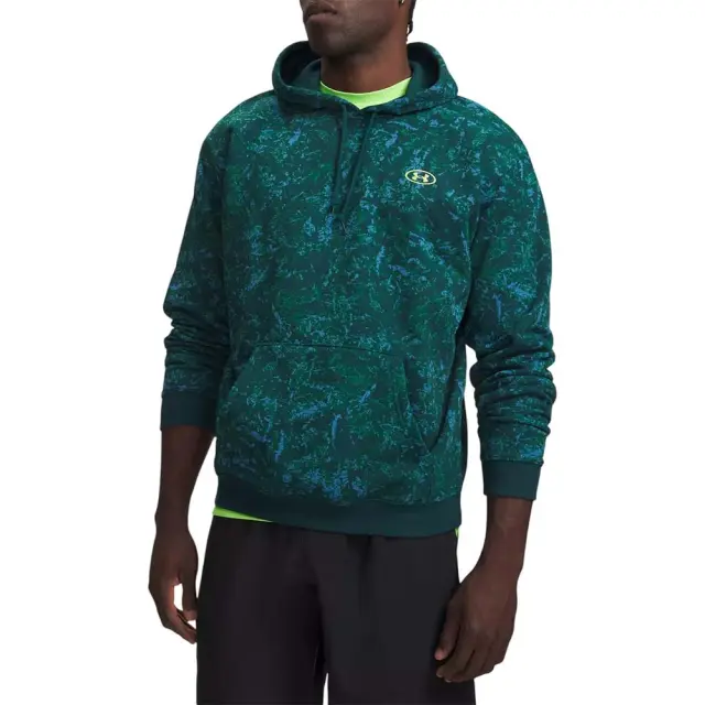 Under Armour Men's Rival Fleece Printed Hoodie Πράσινο 6013452-919 (Under Armour)