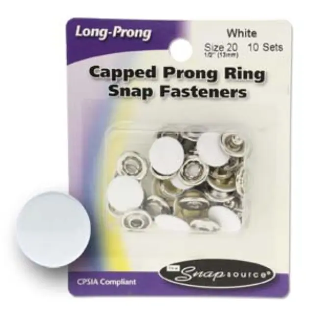 Τρουκς Pearl White Size20 (13mm) - 10σετ